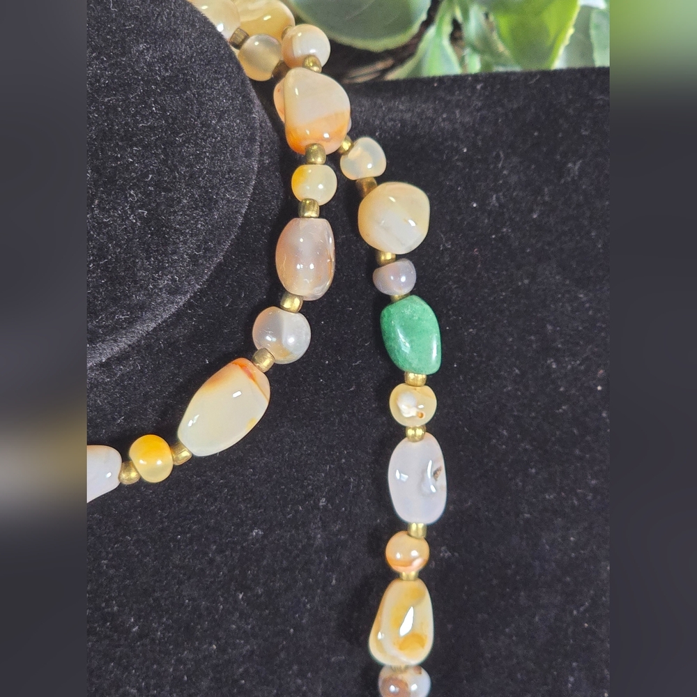 Vintage Beaded Stone Necklace